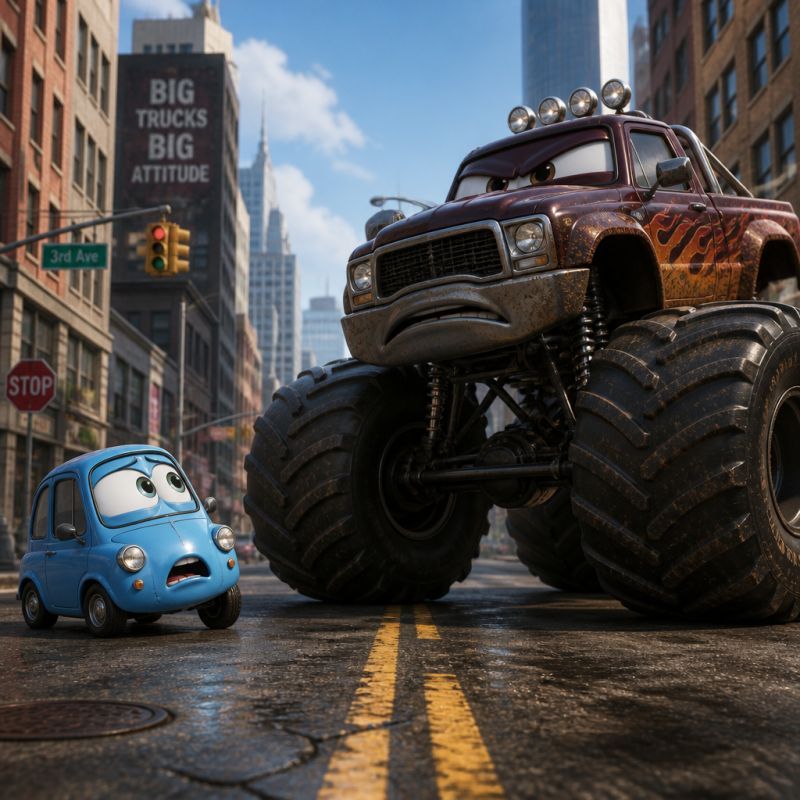 Tiny Turbo and the Grumpy Giant Truck, The Great City Face-Off